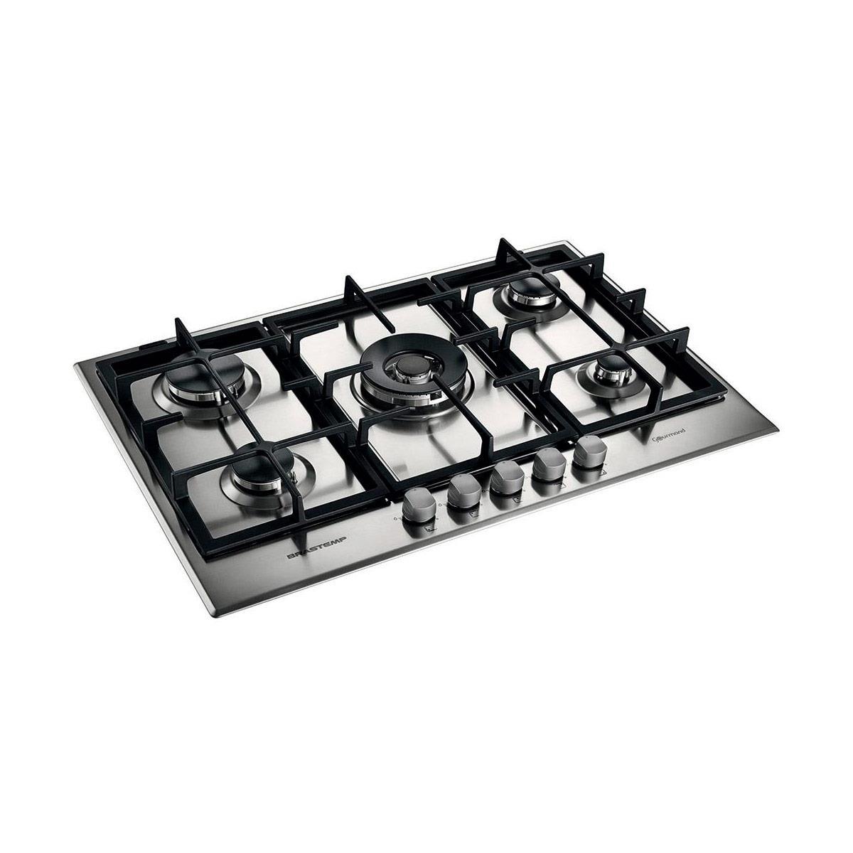 Cooktop A G S Brastemp Gourmand Inox Com Bocas E Dupla Chama V