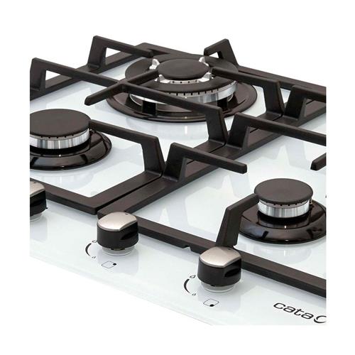 Cooktop a Gás Cata LCI 631A Inox e Branco com 4 bocas e Tripla Chama