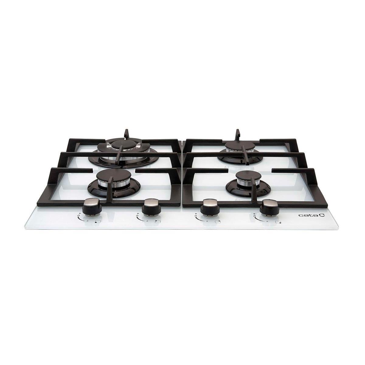 Cooktop a Gás Cata LCI 631A Inox e Branco com 4 bocas e Tripla Chama