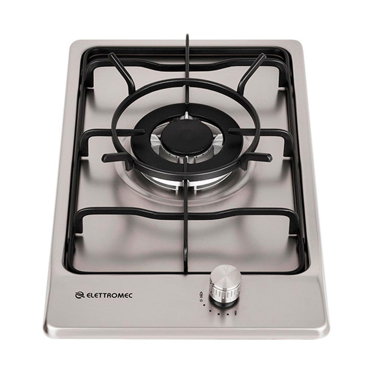Cooktop a Gás Elettromec Inox com 1 boca Bivolt D301-Z1X