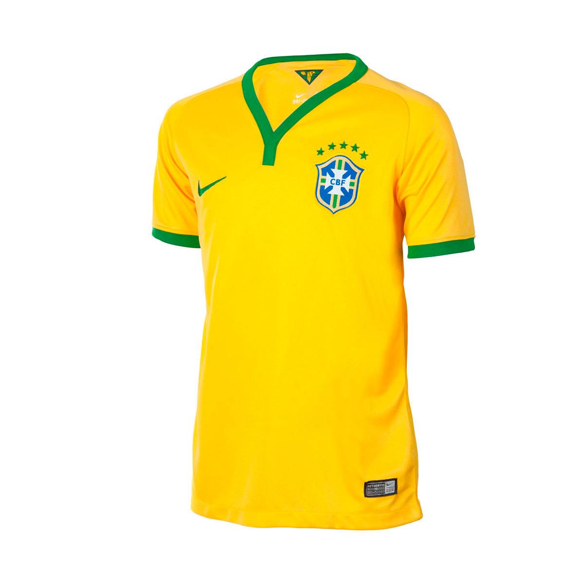 Camisa Feminina Internacional Oficial Nike 2014 Amarela - Zafielo