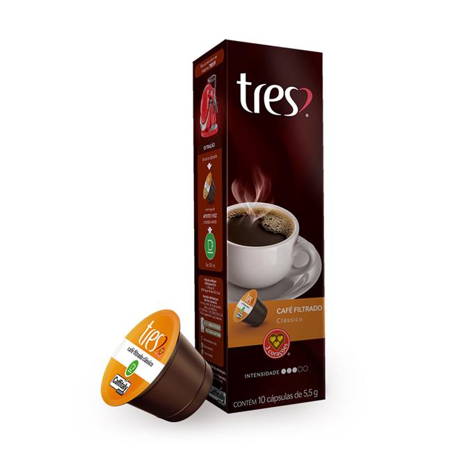 Cápsula de Café Três Corações Filtrado Clássico 10 unidades