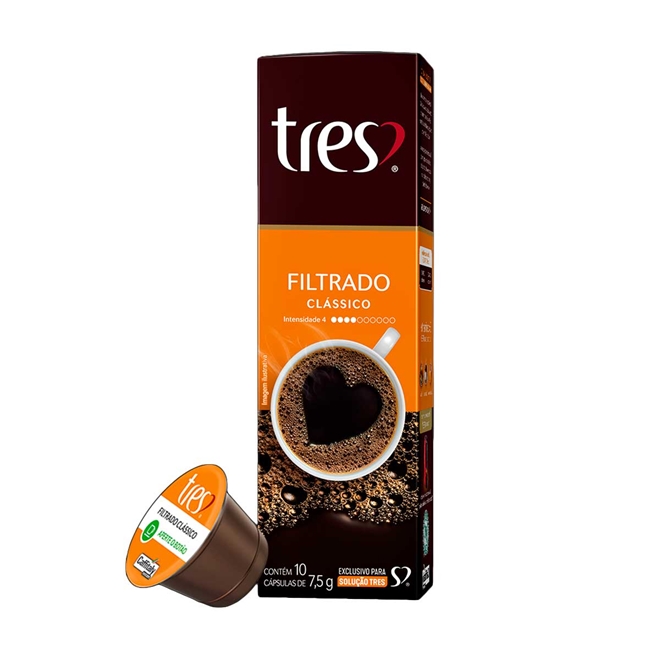 Cápsula de Café Três Corações Filtrado Clássico 10 unidades