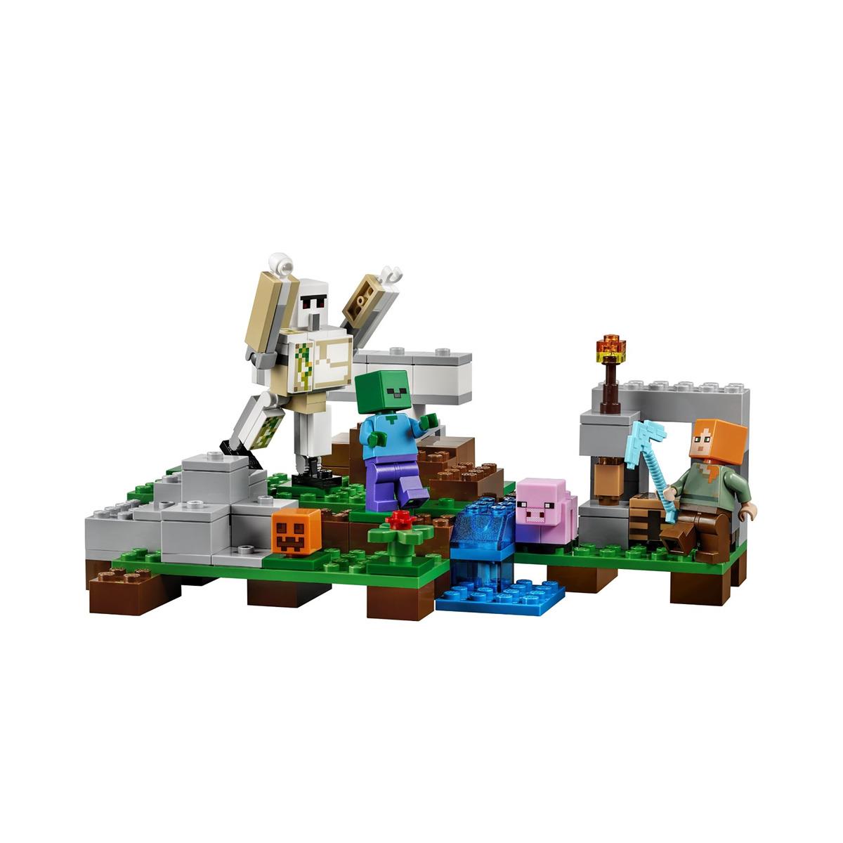MONTANDO LEGO MINECRAFT - O GOLEM DE FERRO (e o porquinho mais fofinho da  história) 