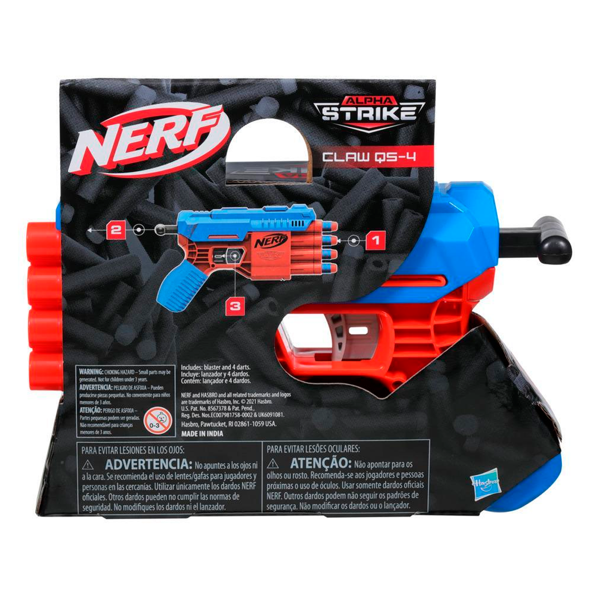 Set De Puntería Nerf Alpha Strike Fang Qs-4 Hasbro E8308 - $ 49.900 En