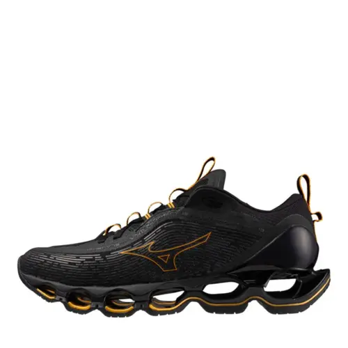huumin6  Mizuno Tênis Unissex Wave Prophecy 13 Preto/Azul Piscina 102183001