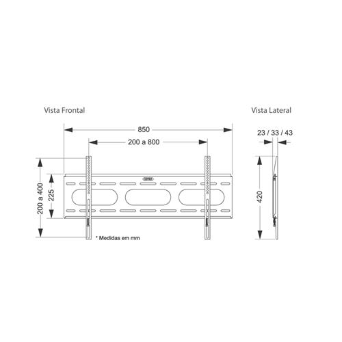 Suporte de parede fixo para TVs de 55" à 85" ELG N01V8