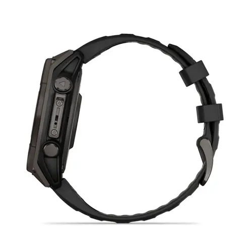 Garmin Monitor Cardíaco De Pulso Com GPS Fenix 8 Safira Carbon Titânio C/ Pulseira Preta/Cinza 010-02904-21