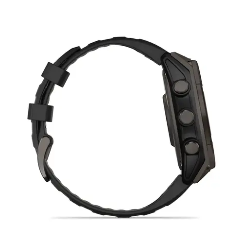 Garmin Monitor Cardíaco De Pulso Com GPS Fenix 8 Safira Carbon Titânio C/ Pulseira Preta/Cinza 010-02904-21
