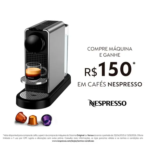 Nespresso Cafeteira CitiZ Platinum Titan Alumínio C140-BR-TI-NE-127V