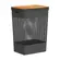 Ou Cesto de Roupas Grid 49L Tampa Bambu Preto Fecha
