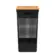 Ou Cesto de Roupas Grid 49L Tampa Bambu Preto Fecha