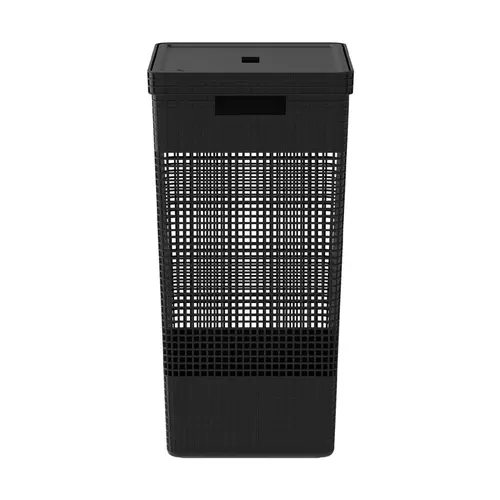 Ou Cesto De Roupas Grid 49l Tampa Preto Fechado
