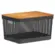 Ou Cesto Organizador Grid Com Tampa De Bambu 20 Litros - Preto