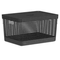 Ou Cesto Organizador Grid Com Tampa 20 Litros - Branco Oceano