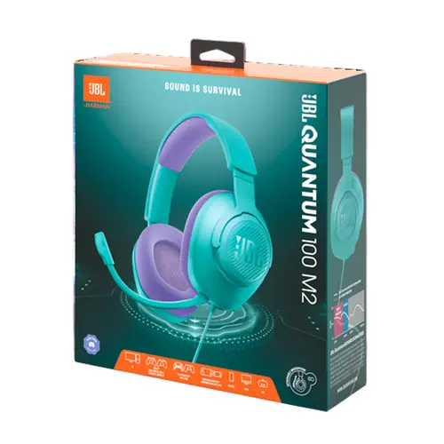 JBL Fone de Ouvido Com Microfone Quantum 100M2 Ciano