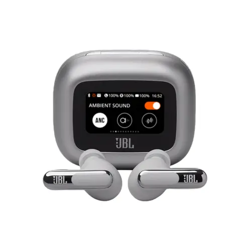 JBL Fone de Ouvido Live Beam 3 com Display Tws Prata