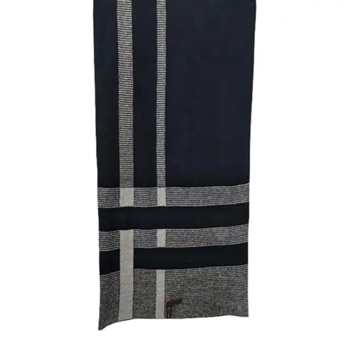 Individual Cachecol De Tricot Xadrez Azul Marinho (2301) (48) Tam U