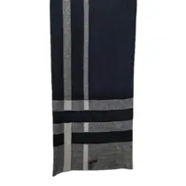 Individual Cachecol De Tricot Xadrez Azul Marinho (2301) (48) Tam U