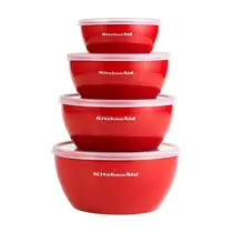 Kitchenaid Ud Conjunto C/ 4 Bowls Com Tampa Empire Red KQG176OSERE