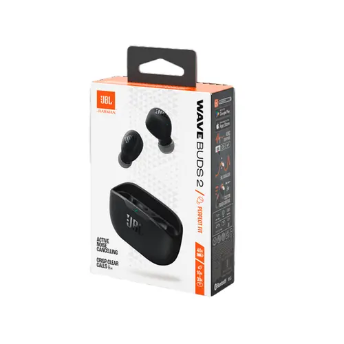 JBL Fone de OuvidoBluetooth TWS Wave Buds 2 Preto