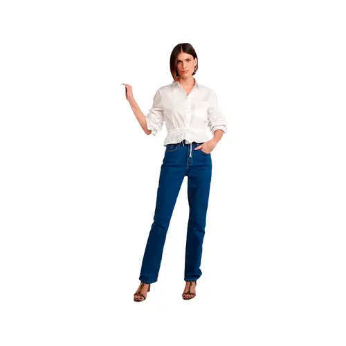 Le Lis Calça Paula Reta Jeans Médio