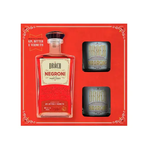 Draco Kit Negroni 750ml + 2 Copos Personalizado