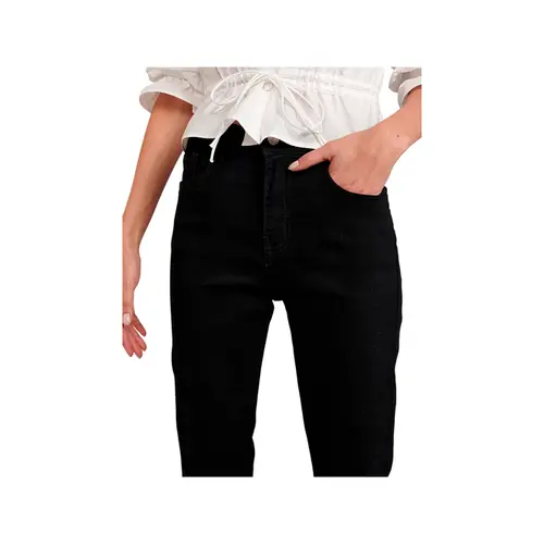 Le Lis Calça Paula Reta Jeans Black Escuro