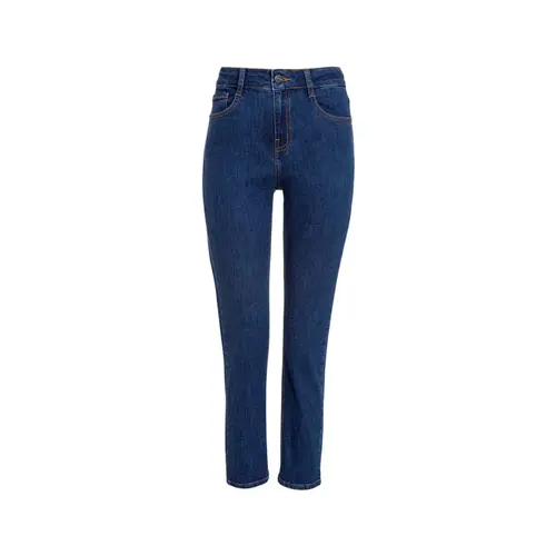 Le Lis Calça Paula Reta Curta Jeans Médio
