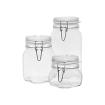 Bormioli Rocco Jogo 3 Potes Porta Alimentos Fido 500ml/1l/1.5l