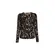 Le Lis Blusa Tule Rafaela Bicolor Bege e Preto