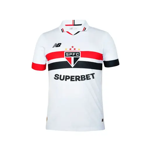 New Balance Camisa M São Paulo I Torcedor 2024 Bco/Vrm/Pto