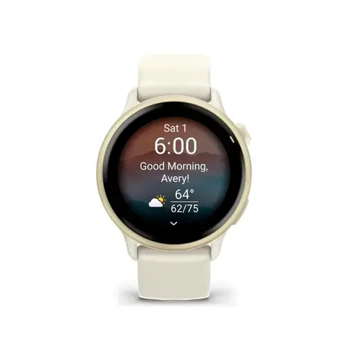 Garmin Monitor Cardíaco De Pulso Com Gps Vivoactive 6 Lunar Gold C/ Branco