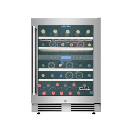 Tecno Adega 43 Garrafas 136L Dual Zone Abertura Direita Professional Inox 220v