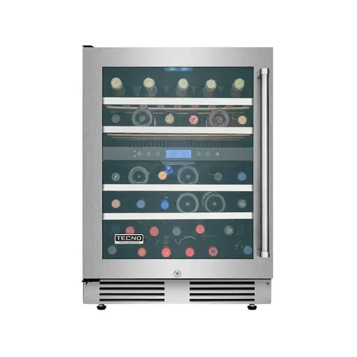 Tecno Adega 43 Garrafas 136L Dual Zone Abertura Esquerda Professional Inox 220v