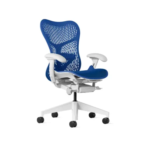 Herman Miller Cadeira Mirra 2 Triflex Turquesa Com Branco