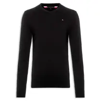 Tommy Hilfiger Sweater Masc Wcc Signature V Neck Preto