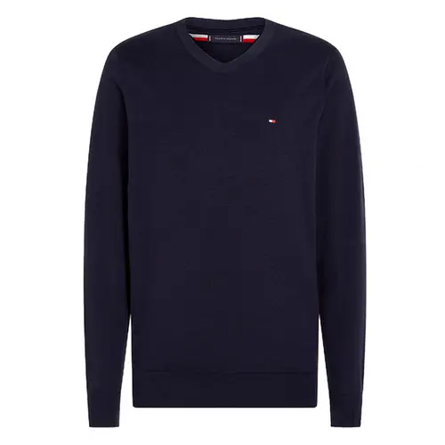 Tommy Hilfiger Sweater Masc Wcc Signature V Neck Azul