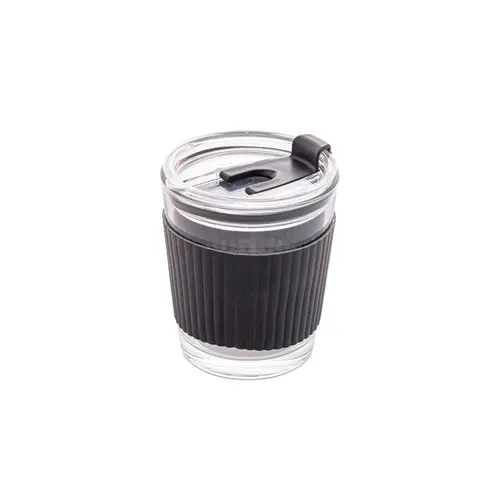 Wolff Copo De Vidro Com Cinta de Silicone Preto 350ml