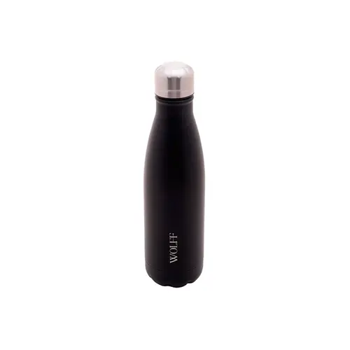 Wolff Garrafa Térmica Aço Inox Parede Dupla Ice Preta 500ml