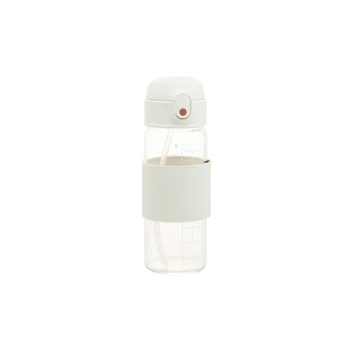 Wolff Gourmet Garrafa De Vidro Borossilicato com Cinta em Couro Pure Branca 500ml