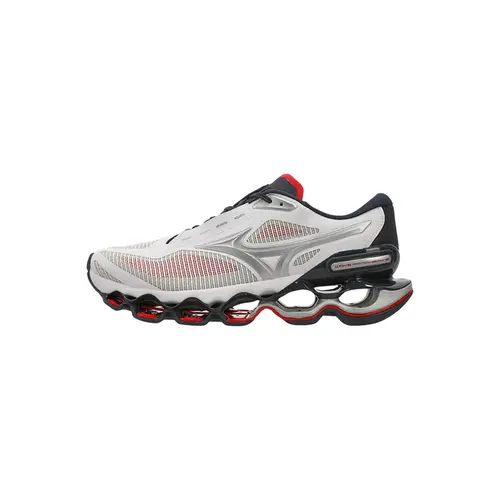Mizuno Tênis Masculino Wave Prophecy 15 Preto/Branco/Vermelho 102365001 (BCMHVM)