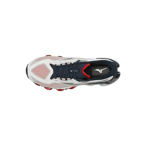 Mizuno Tênis Masculino Wave Prophecy 15 Preto/Branco/Vermelho 102365001 (BCMHVM)