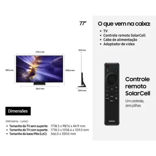 Samsung TV Oled 77 4K Smart 144Hz 2025 QN77S90FAGXZD