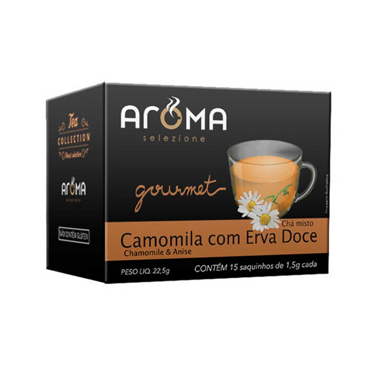 Sachês de Chá Aroma Selezione Camomila com Erva Doce 25g