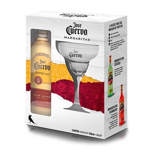 Kit Jose Cuervo Ouro 750ml + Taça Margarita