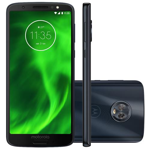 Smartphone Motorola Moto G6 XT1925/I 5.7", 32GB, Câmera 12MP+5MP Dual + Frontal 8MP e Android 8.0 Índigo