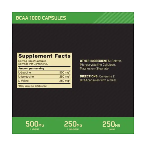 On Optimum Bcaa 1000 200 Cápsulas 141.6G