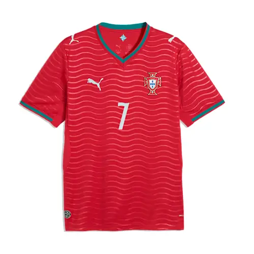 Puma Camisa M Portugal Fpf Home Jersey Replica Player Club Red-Green Lagoon