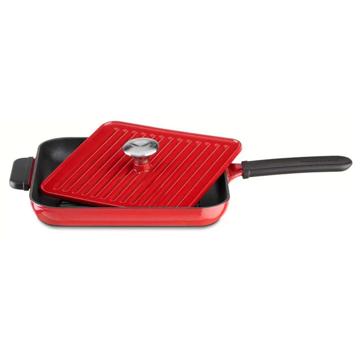 Frigideira KitchenAid Ferro Fundido com Prensa Panini 25cm KI748AVONA